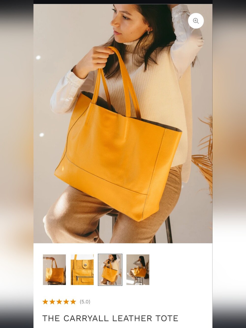 Adoratti Yellow The Carryall Leather Tote From Italy
